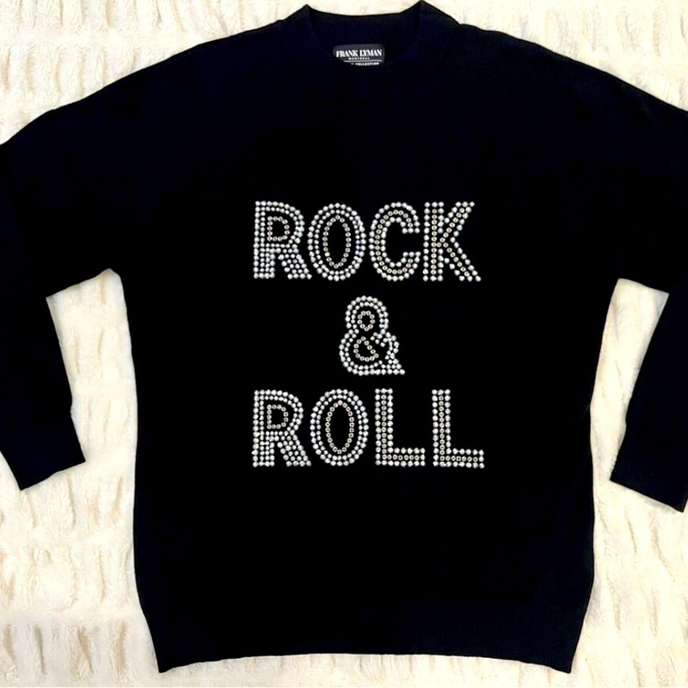 Frank Lyman Studded Rock n Roll Sweater. Oversized and so comfortable!
